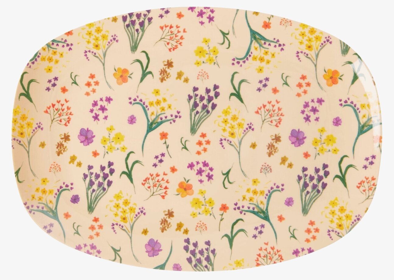 Liten Tallrik Wild Flower Print från Rice med blomtryck