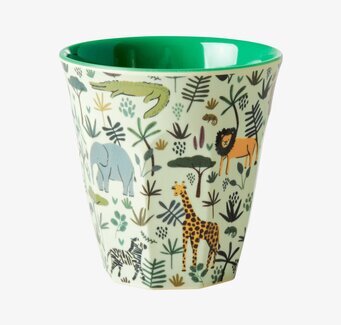 Bild av livlig mugg med djurmotiv och tropisk känsla