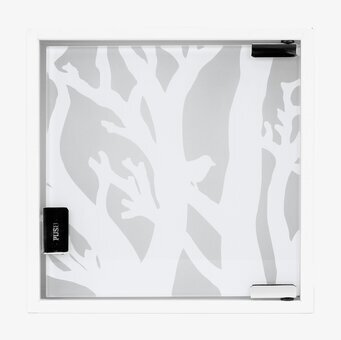 Nyckelskåp Grenverk vit från Dixie med grenmönster och glasdörr