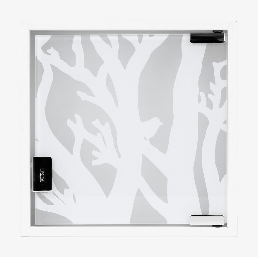 Nyckelskåp Grenverk vit från Dixie med grenmönster och glasdörr