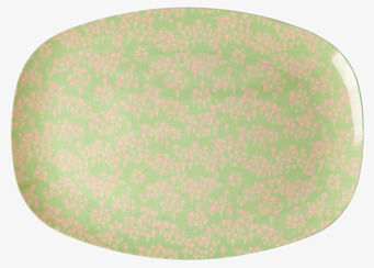 Tallrik Pink Flower Field Print från Rice med rosa blommor