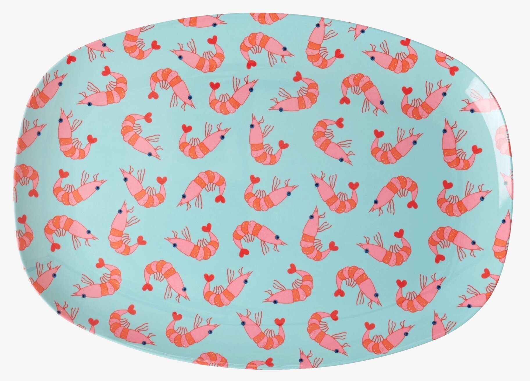 Tallrik Shrimp Print från Rice med färgglatt räk-mönster