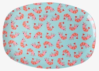 Tallrik Shrimp Print från Rice med färgglatt räk-mönster
