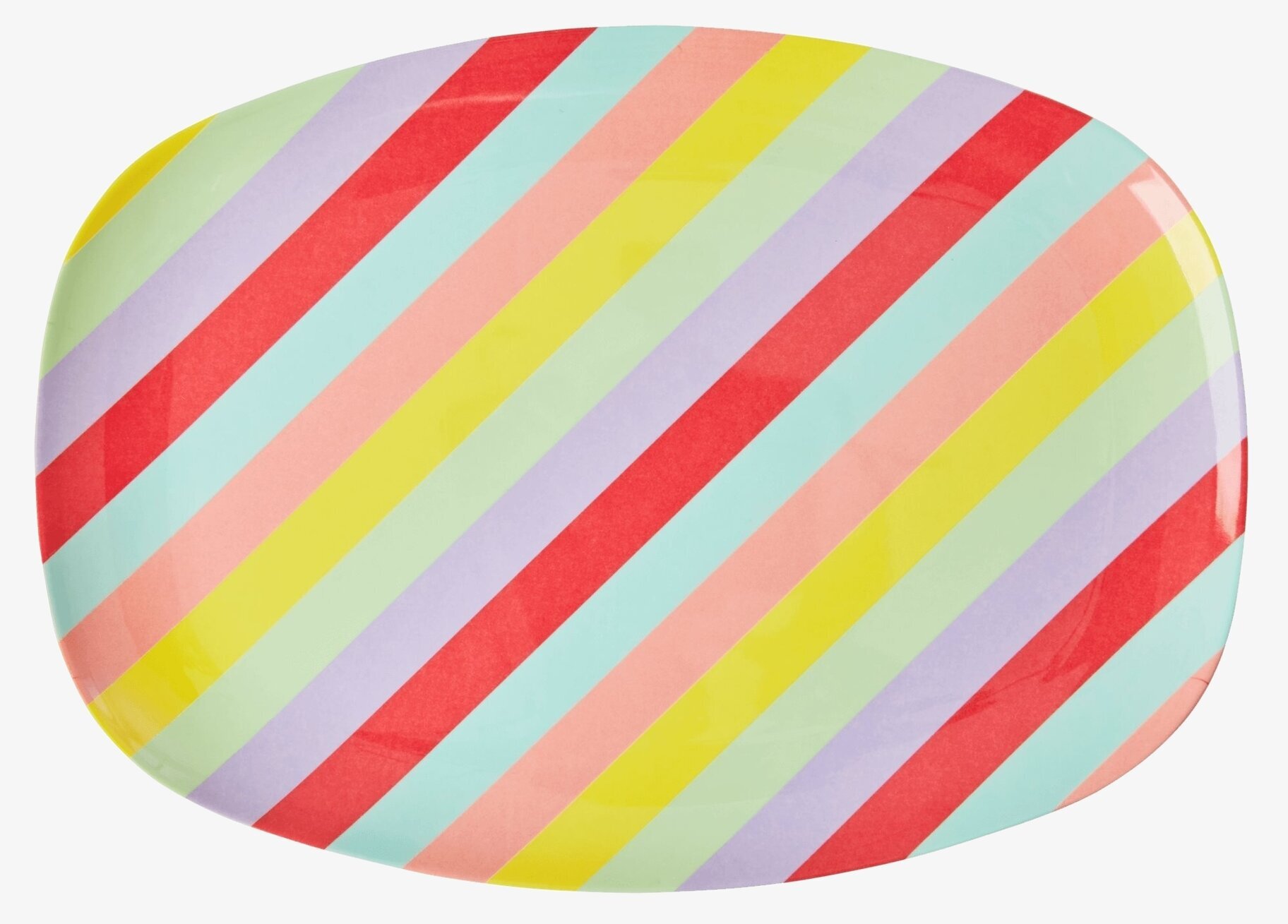 Tallrik Summer Rush Print från Rice med färgglada ränder
