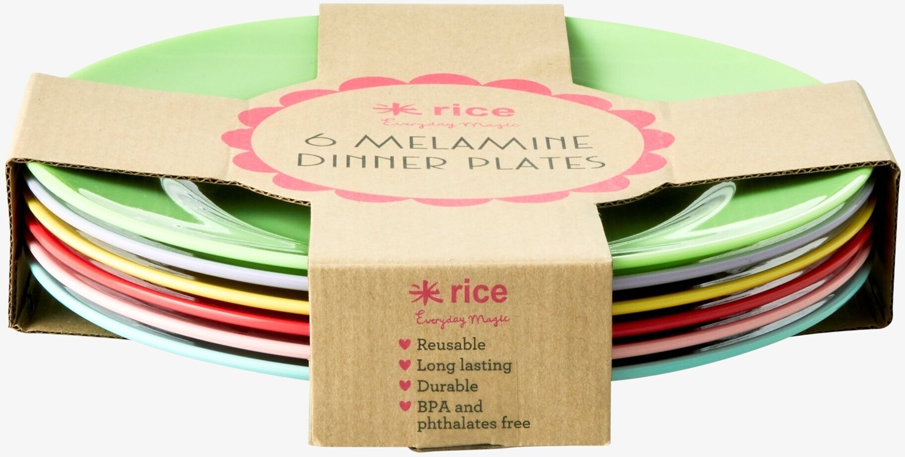 Tallrik 6-Pack - Yippie Yippie Yeah Colors från Rice