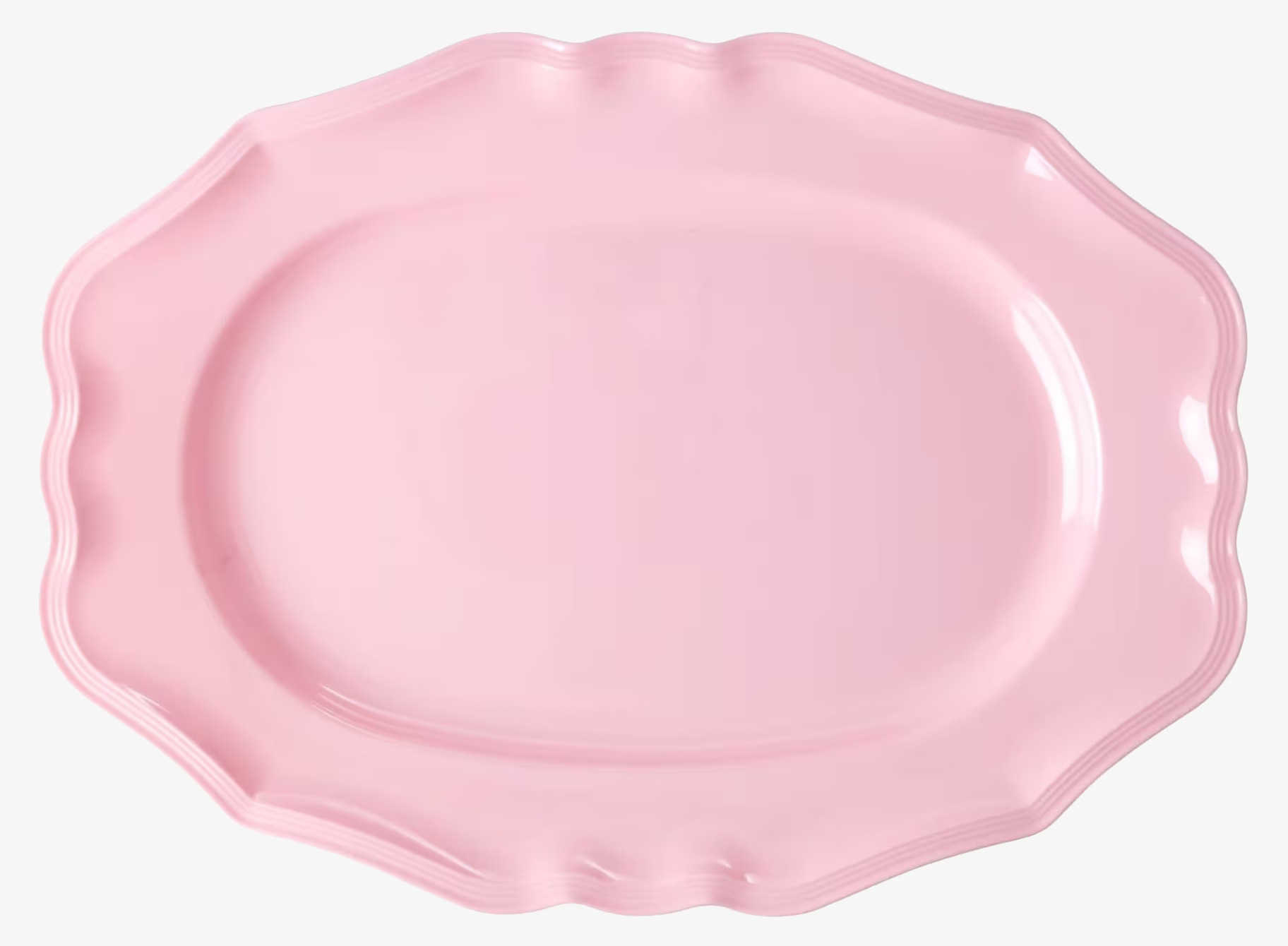 Serveringsfat Soft Pink från Rice med elegant vågig kant