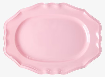 Serveringsfat Soft Pink från Rice med elegant vågig kant