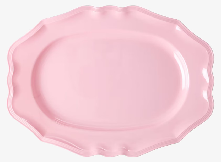 Serveringsfat Soft Pink från Rice med elegant vågig kant