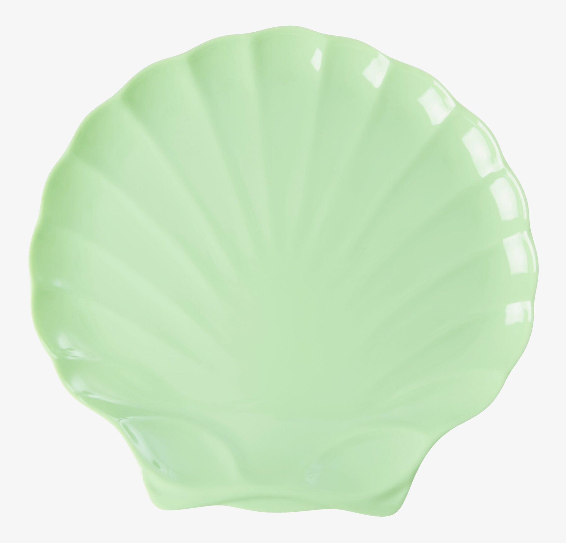 Serveringsfat Sea Shell Neon Green från Rice, sjöskalpformad