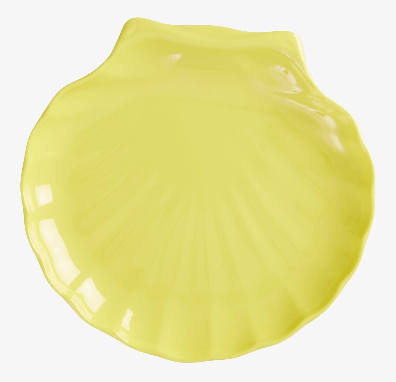 Assiett Sea Shell Yellow från Rice i form av ett musselskal