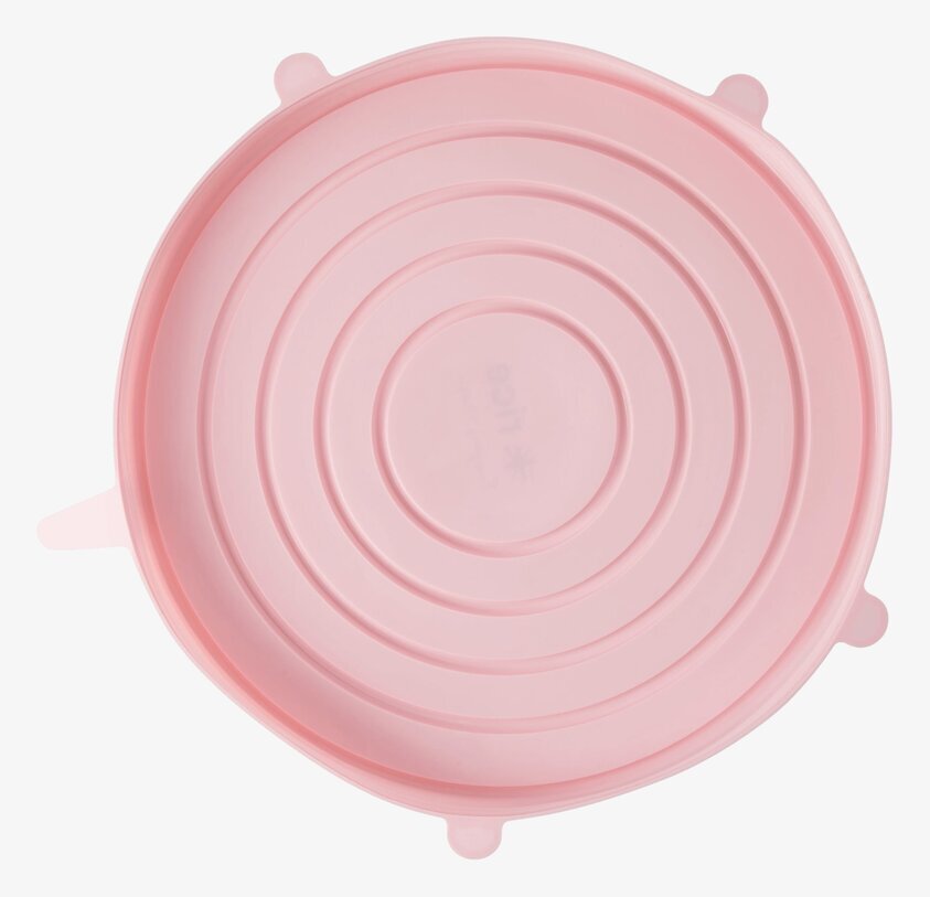 Silikonlock Salladsskål Rosa från Rice med flikar och cirklar