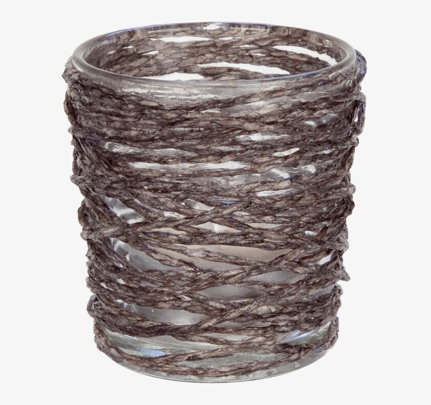 Trådlykta Lergrå från Dixie i glas och lergrå tråd