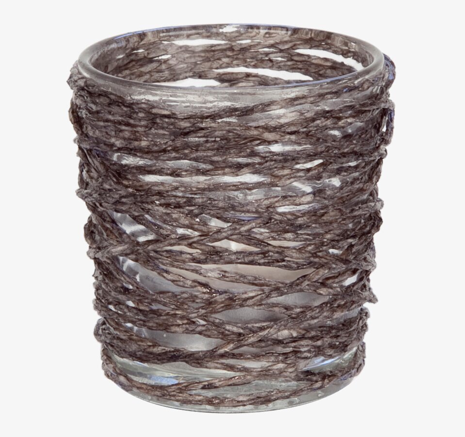 Trådlykta Lergrå från Dixie i glas och lergrå tråd