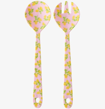 Salladsbestick - Lemon Print från Rice med citronmönster