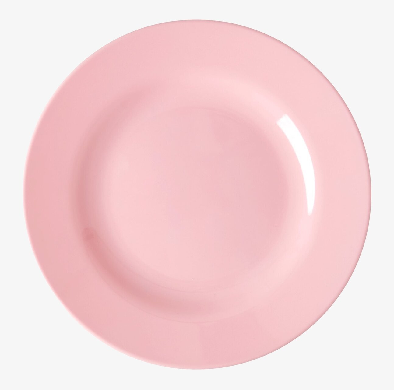 Assiett Soft Pink från Rice i ljusrosa med blank yta