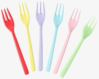 Tårtgaffel - Yippie Yippie Yeah Colors från Rice, 6 färger