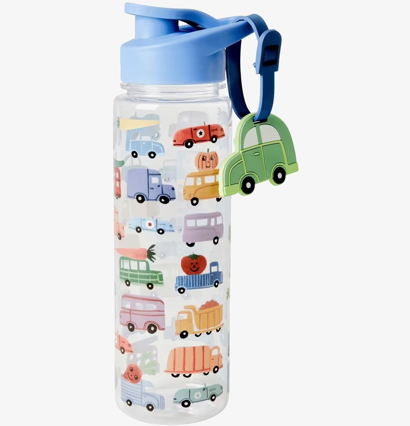 Dryckesflaska Happy Cars Print från Rice med lekfulla bilar