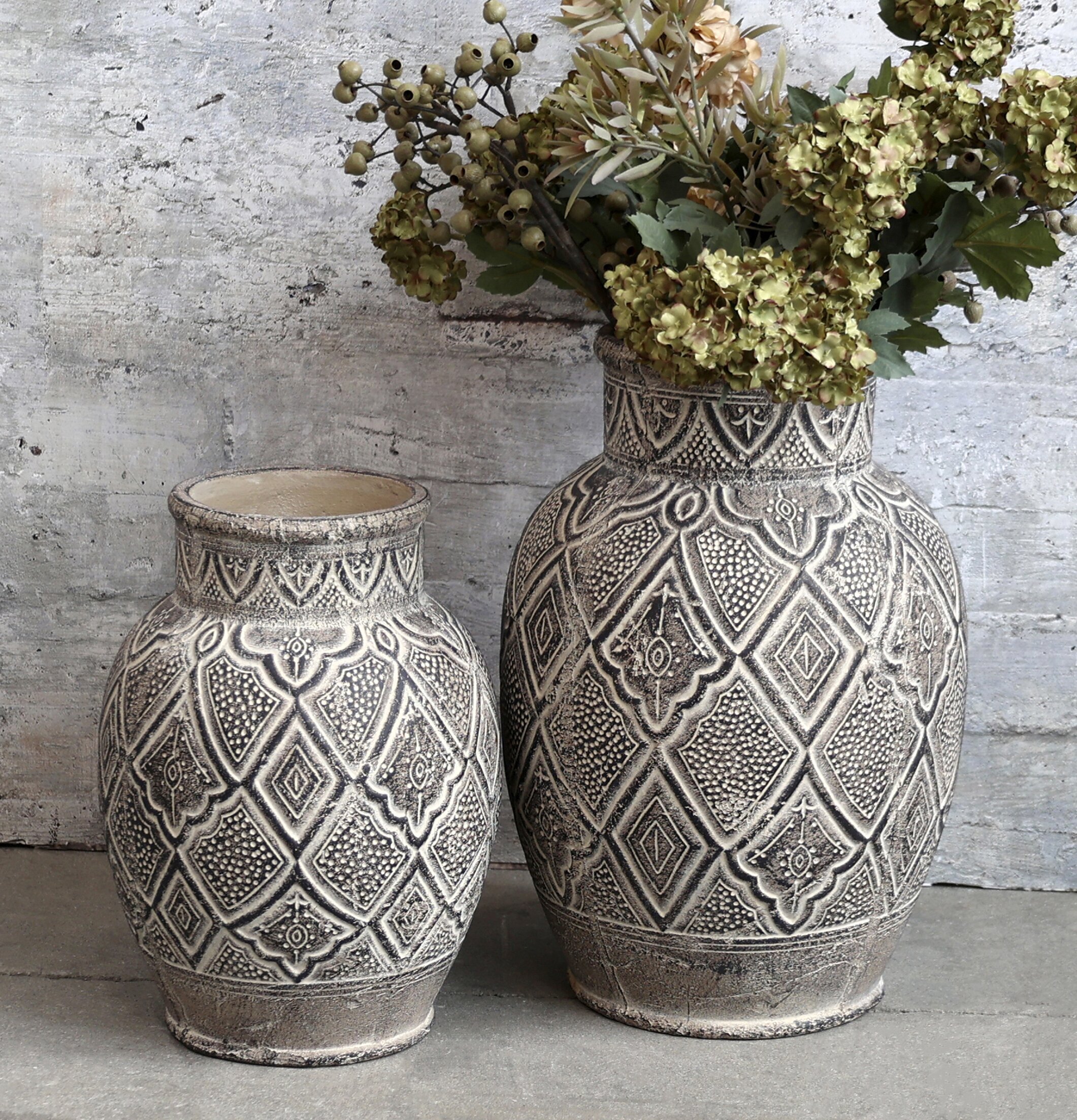 Évron Vas Mörk Natur Stor från Chic Antique med mönster