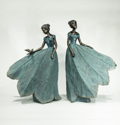 Figurin Fransisca från Trademan, kvinnor i bladklänningar