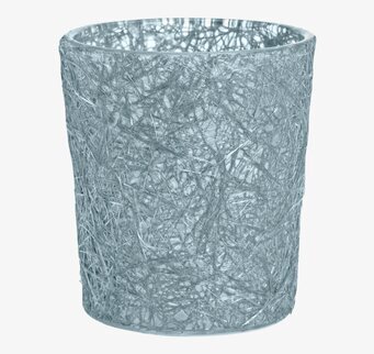 Glasfiberlykta Dimblå från Dixie med nätliknande mönster