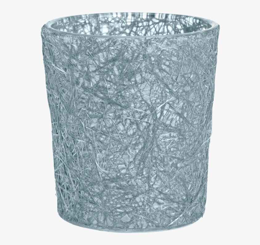 Glasfiberlykta Dimblå från Dixie med nätliknande mönster