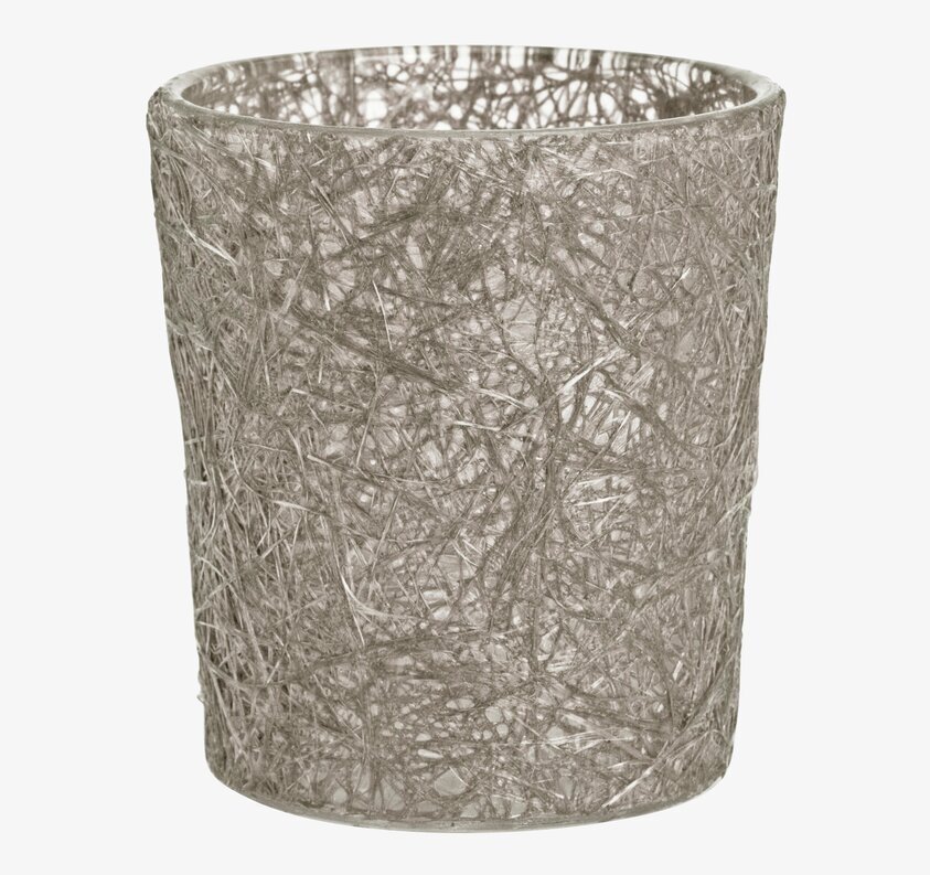 Glasfiberlykta Grå från Dixie med nätmönster och grå färg