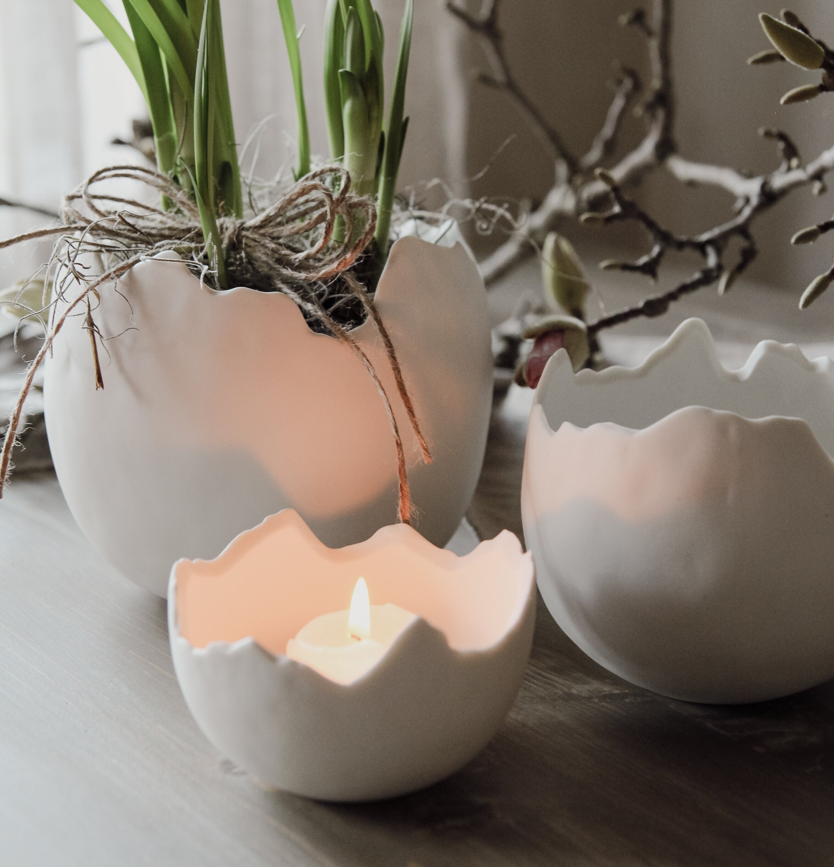 Skål Äggskal Liten från Majas Cottage som ljushållare