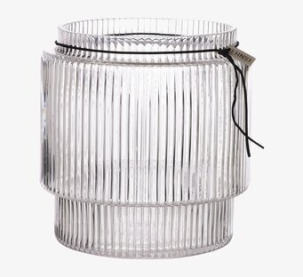 Glasvas Randig Struktur H20 cm från Ernst i klart glas