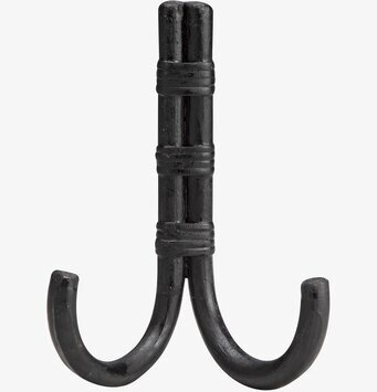 Hängare 2 Krokar Bambu Svart från Ernst på vit bakgrund