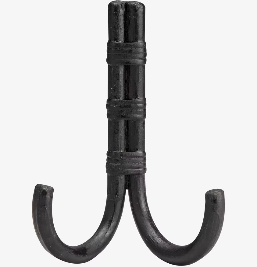 Hängare 2 Krokar Bambu Svart från Ernst på vit bakgrund
