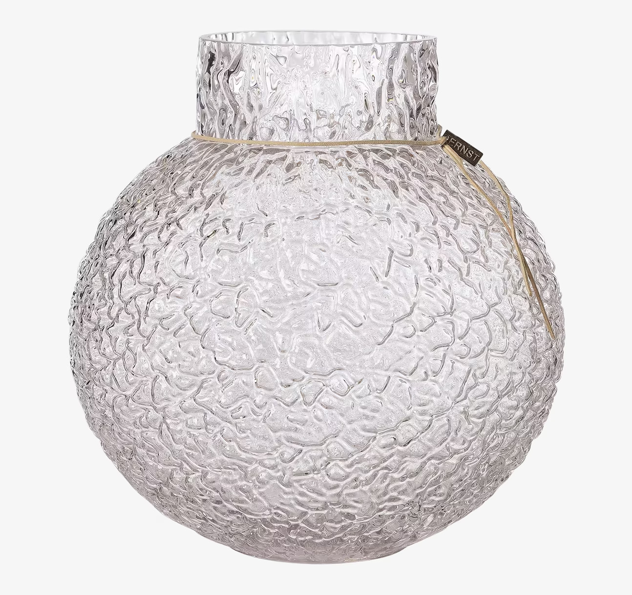 Glasvas Mönstrad Struktur Ø29 cm från Ernst i klar glas