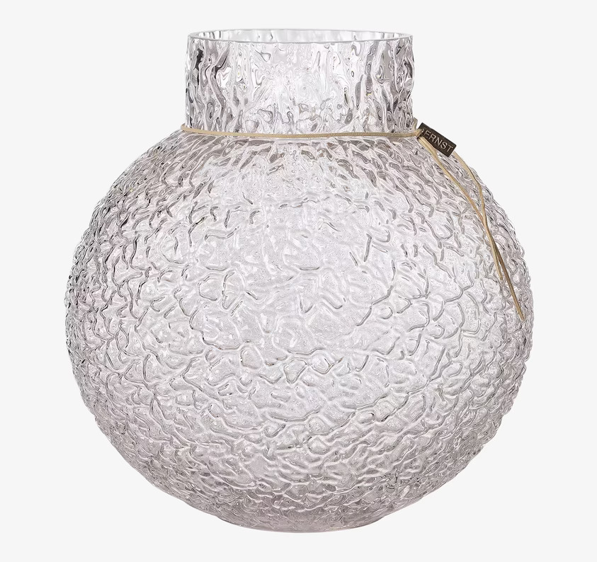 Glasvas Mönstrad Struktur Ø29 cm från Ernst i klar glas