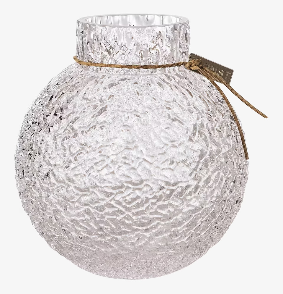 Glasvas Mönstrad Struktur Ø13 cm från Ernst på vit bakgrund