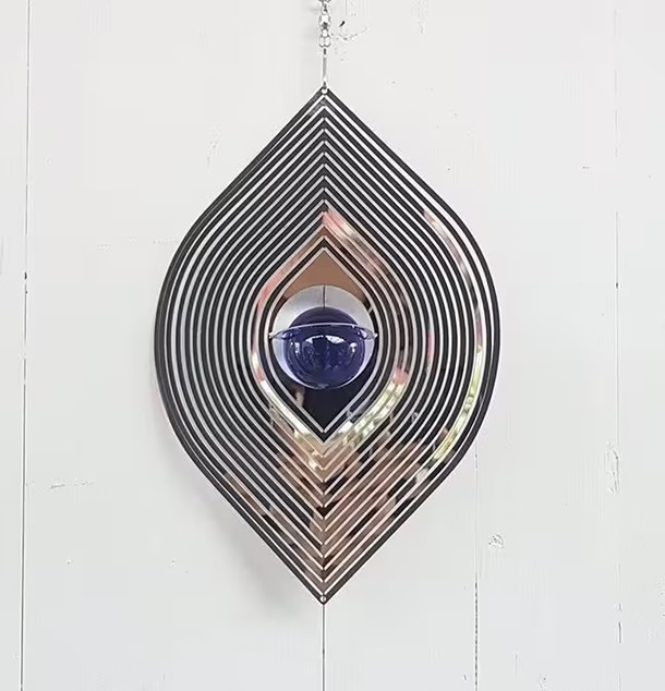 Vindspel Ellips från Multi Agentur med blå glaskula