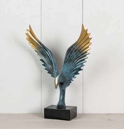 Figurin Eagle Blå/Guld från Multi Agentur, örn i flygning
