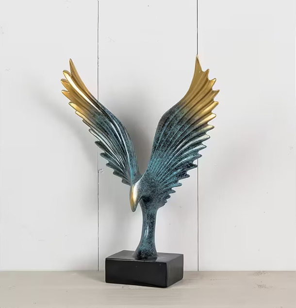 Figurin Eagle Blå/Guld från Multi Agentur, örn i flygning