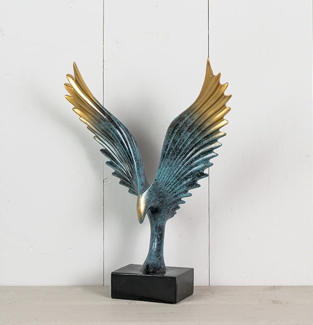 Figurin Eagle Blå/Guld från Multi Agentur, örn i flygning