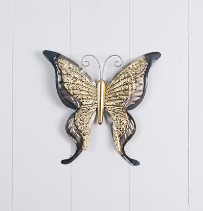 Fjäril Guld/Zink/Svart Liten från Multi Agentur på vägg