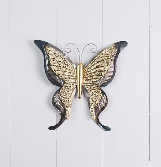 Fjäril Guld/Zink/Svart Liten från Multi Agentur på vägg