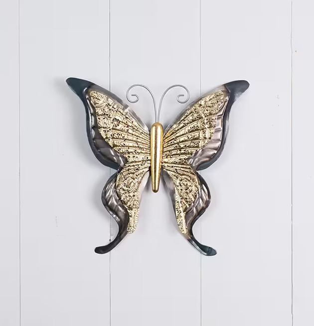 Fjäril Guld/Zink/Svart Liten från Multi Agentur på vägg