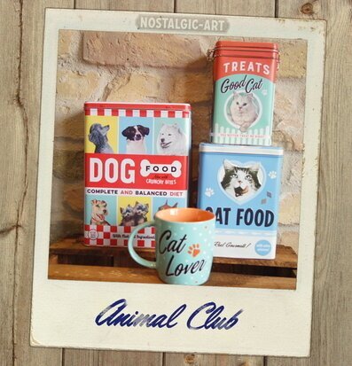 Bild av nostalgiska plåtburkar för djurälskare