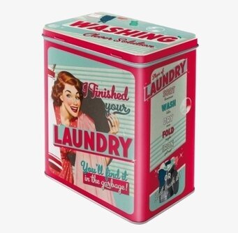 Foto av retro plåtburk med vintage design och färger