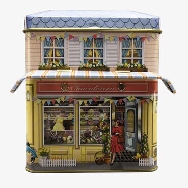 Plåtburk Markishus Chocolaterie från Bromma Kortförlag