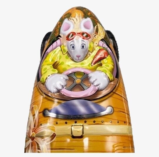 Bild av fantasifull plåtburk med kanin i retrostil