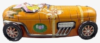 Bild av en lekfull plåtburk i form av racerbil