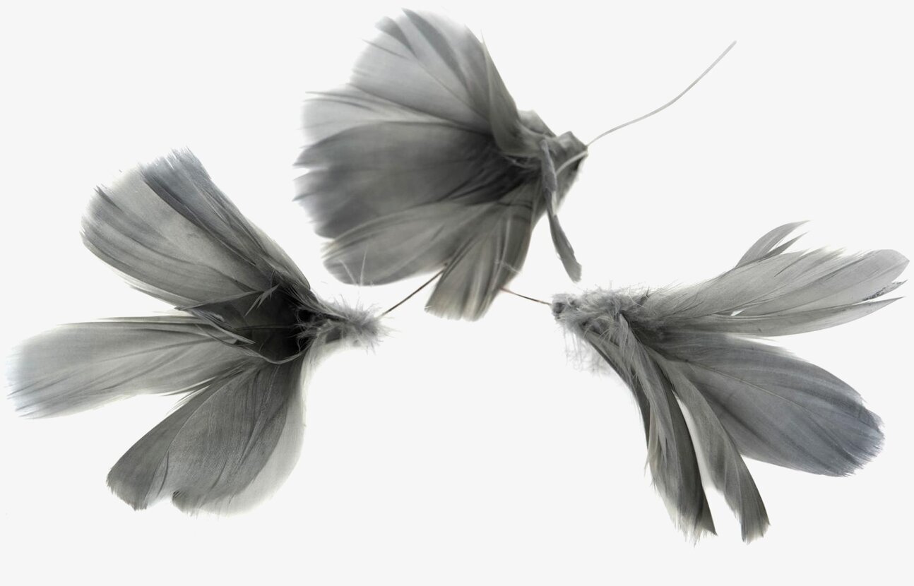 Fjäder/Tråd Blom Mörkgrå 12 st från A Lot Decoration