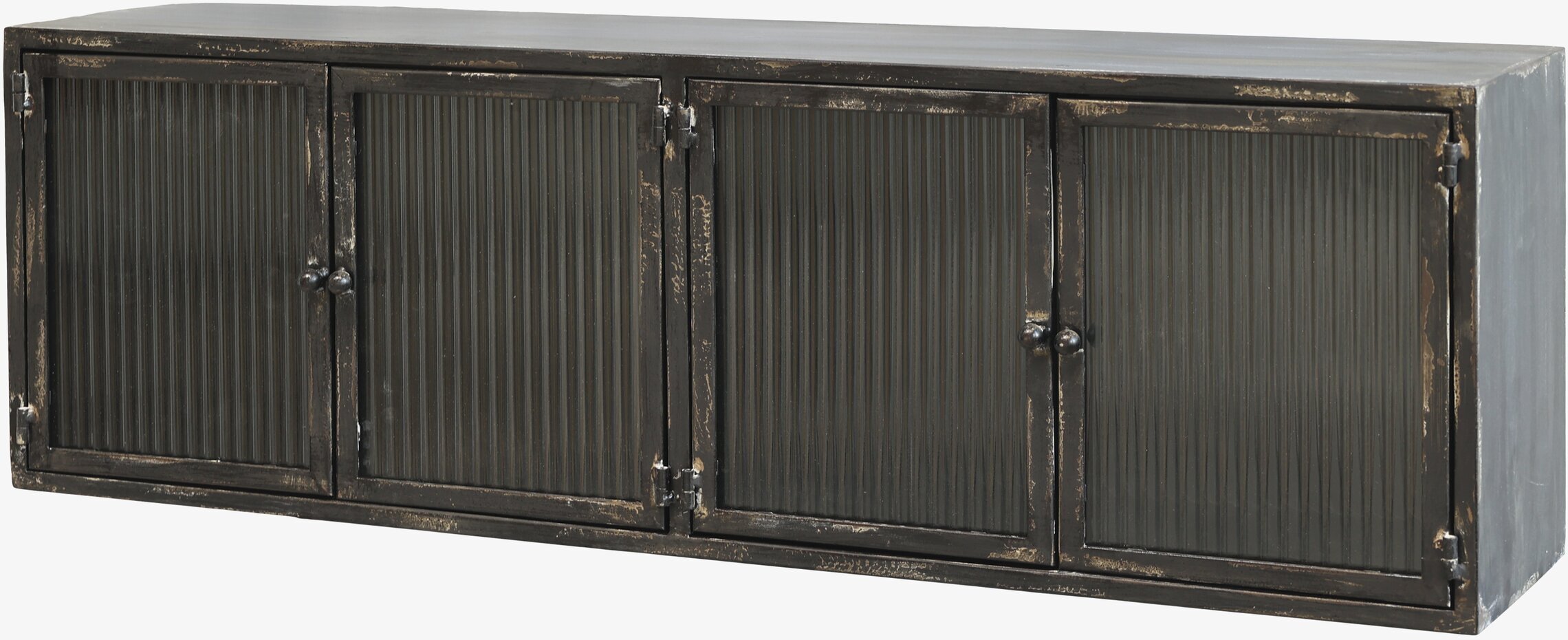 Väggskåp Med Räfflade Glasdörrar Antiksvart från Chic Antique