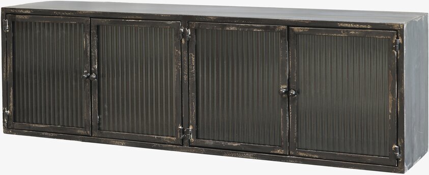 Väggskåp Med Räfflade Glasdörrar Antiksvart från Chic Antique