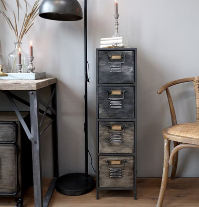 Factory Skåp/Kommod Antikgrå från Chic Antique i industriell stil