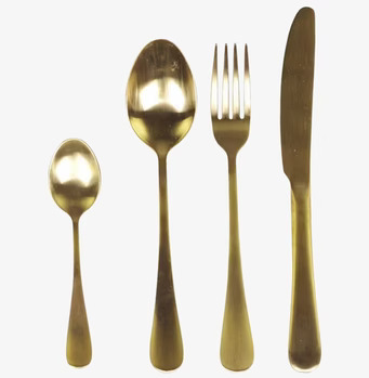 Bestick Guld Set/4 från Chic Antique med elegant guldfinish